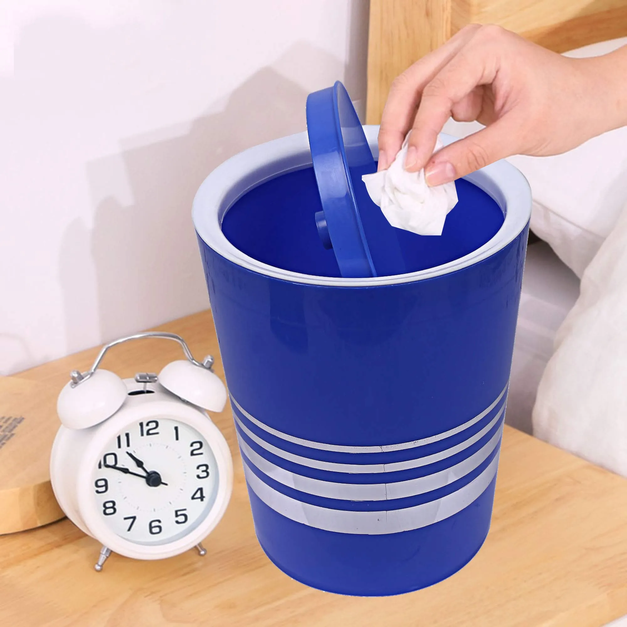 Kuber Industries Plastic Swing Lid Garbage Waste Dustbin, 5 Liters (Blue) - CTKTC22844