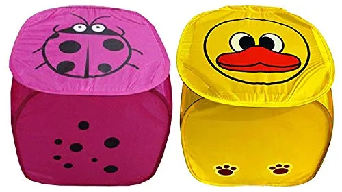 Kuber Industries Polyester 2 Piece Square Laundry Bag/Basket (Multi)-CTKTC26069, Standard