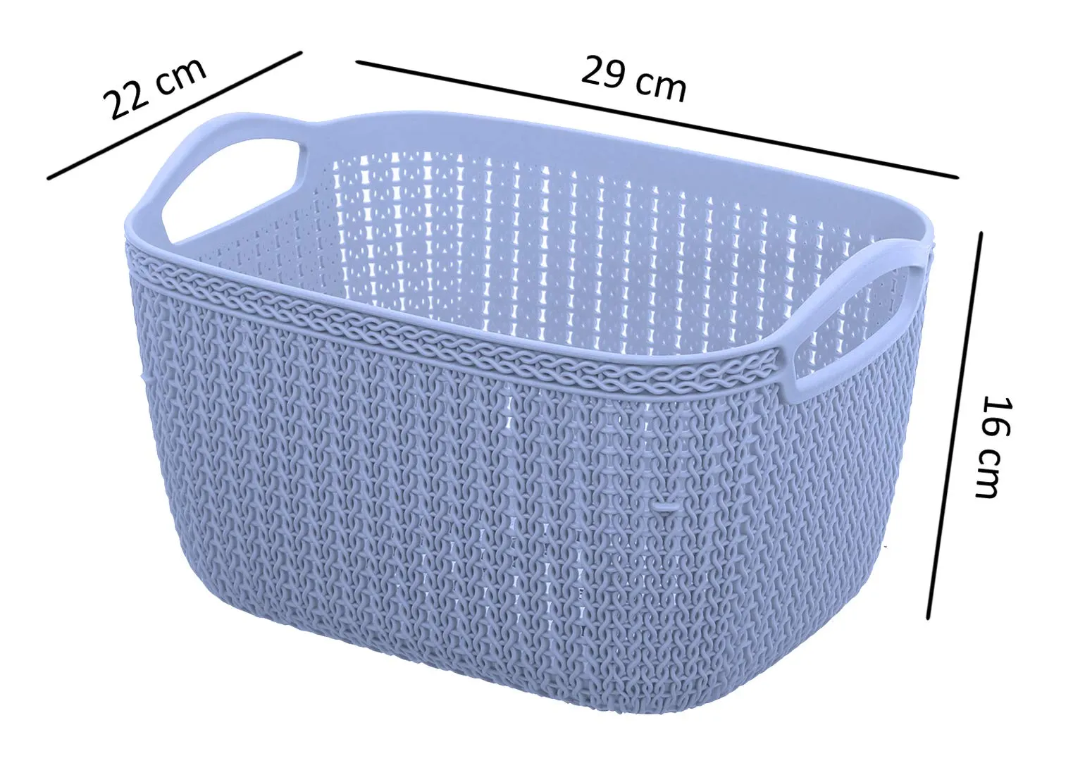Kuber Industries Unbreakable Multipurpose Storage Basket with Handles|Large Size & Flexible Plastic |Fruit/Vegetable/Bathroom/Stationary/Home Basket, Pack of 2 (Color May Vary) - CTKTC037833