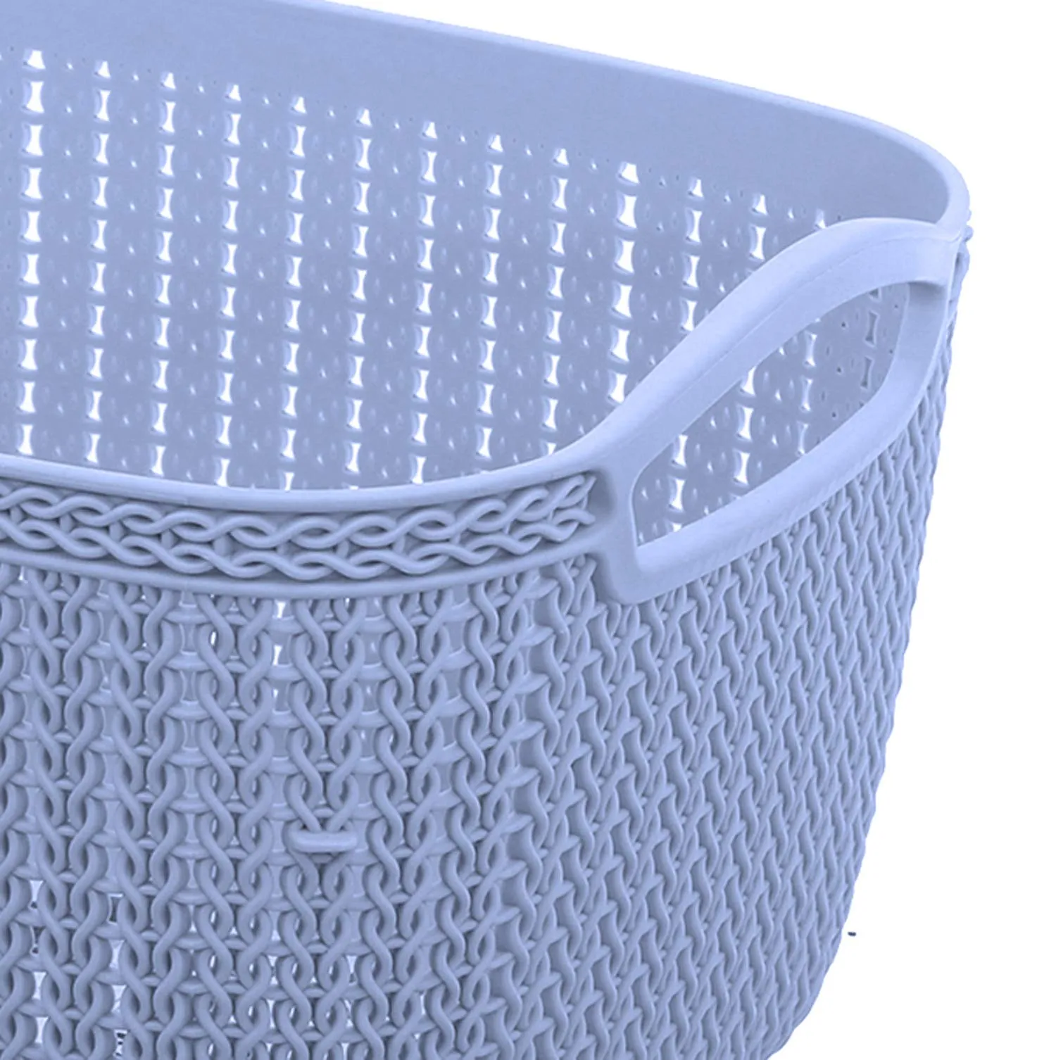 Kuber Industries Unbreakable Multipurpose Storage Basket with Handles|Large Size & Flexible Plastic |Fruit/Vegetable/Bathroom/Stationary/Home Basket, Pack of 2 (Color May Vary) - CTKTC037833