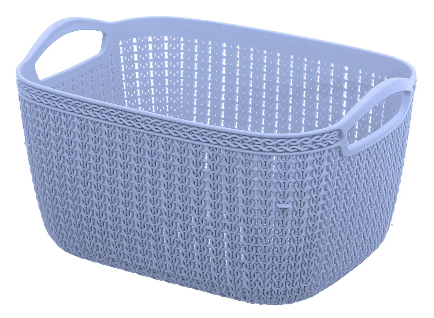 Kuber Industries Unbreakable Multipurpose Storage Basket with Handles|Large Size & Flexible Plastic |Fruit/Vegetable/Bathroom/Stationary/Home Basket, Pack of 2 (Color May Vary) - CTKTC037833