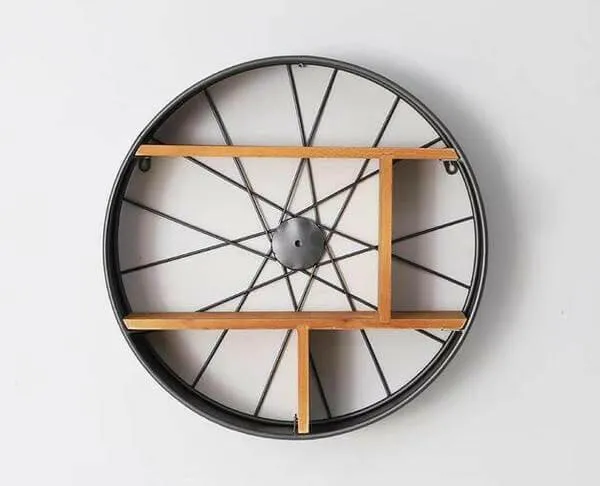 Lau - Wood & Iron Wheel Shelf