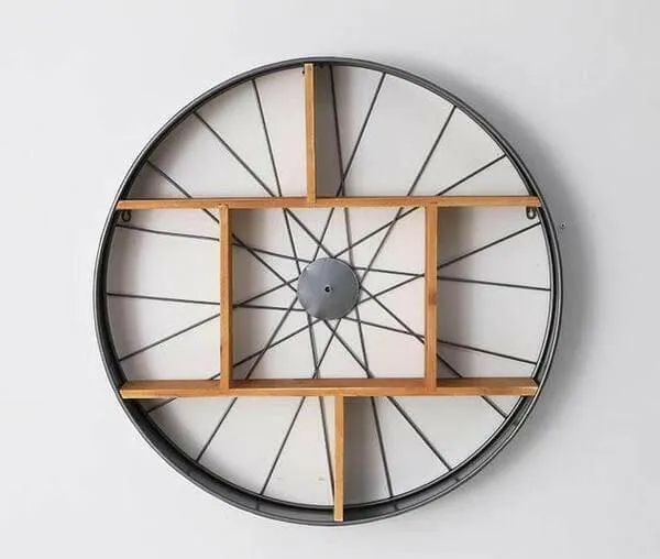 Lau - Wood & Iron Wheel Shelf