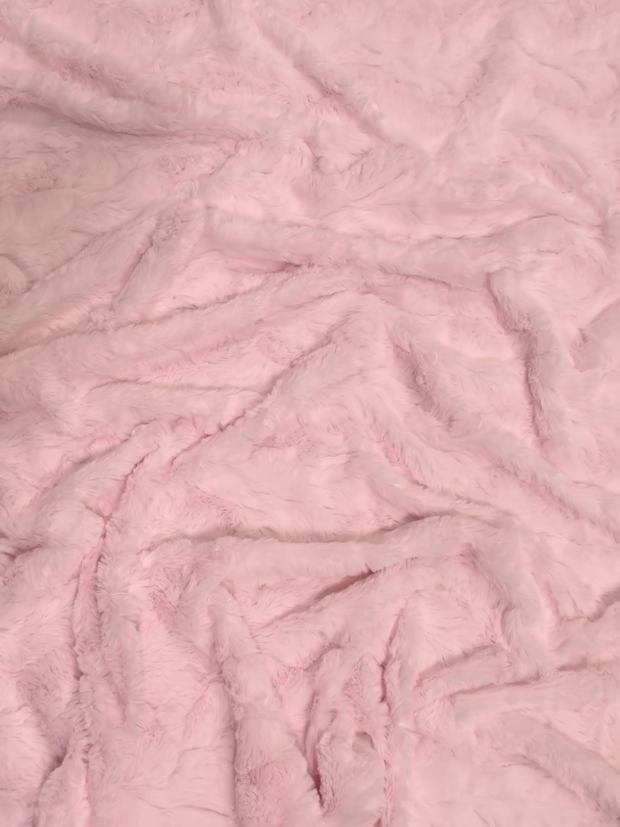Light Coral Rabbit Snuggle Minky Fabric / Sold By The Yard