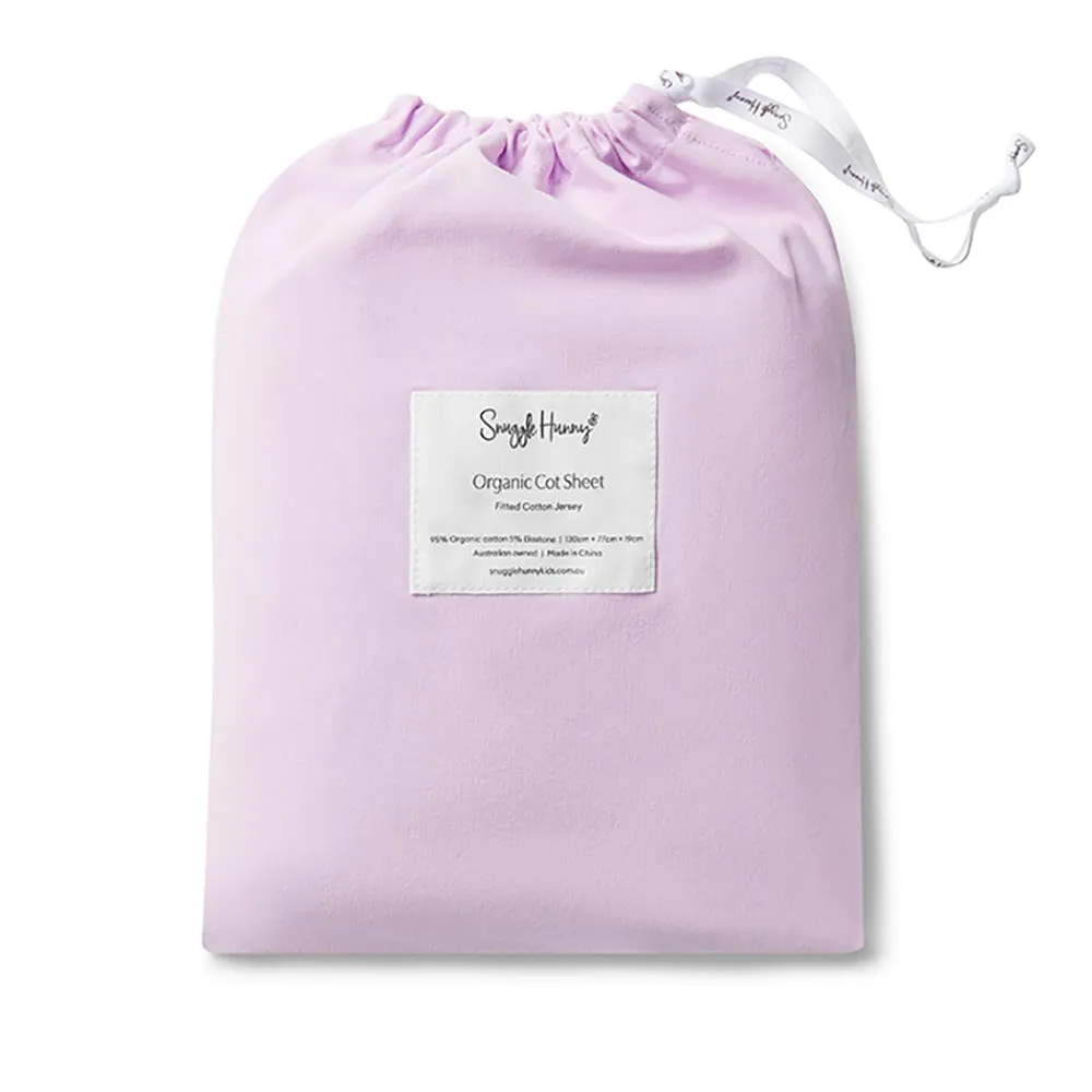 Lilac Organic Fitted Cot Sheet
