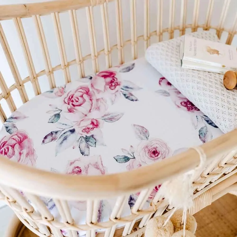 Lilac Skies Organic Bassinet Sheet / Change Pad Cover