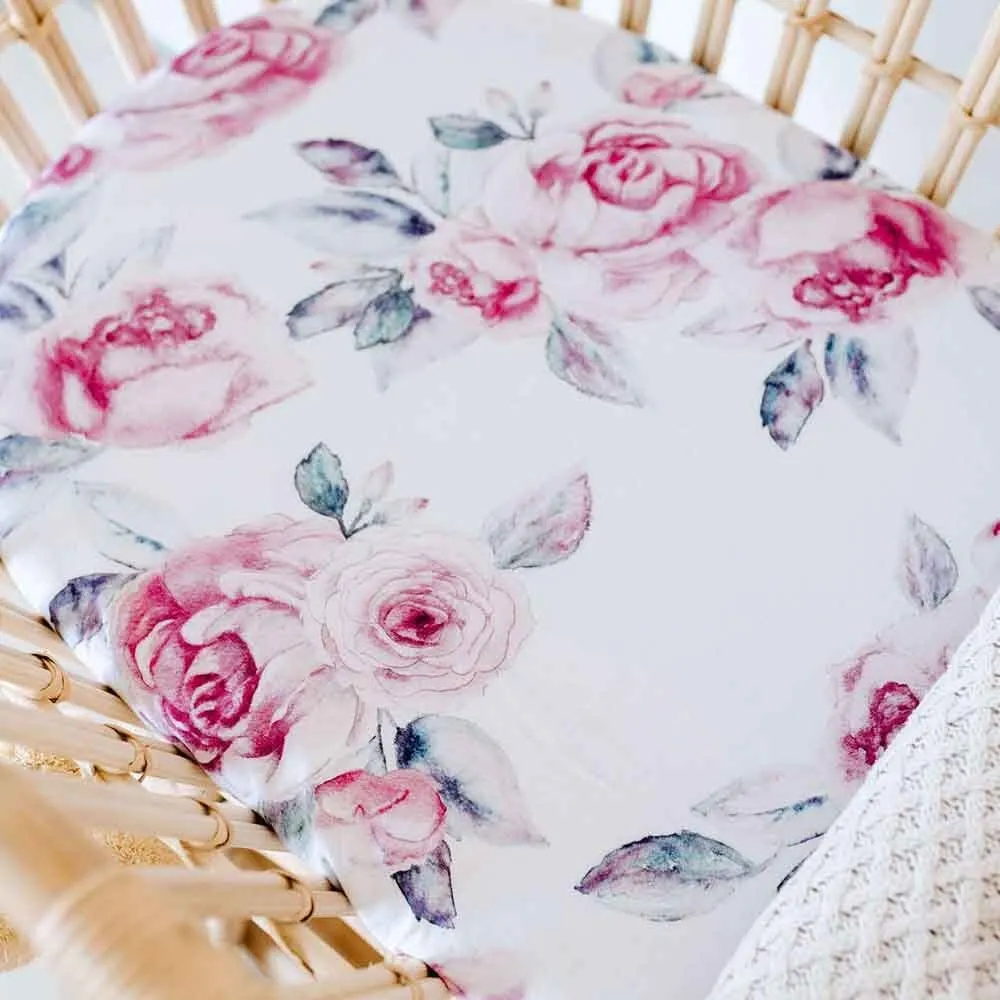 Lilac Skies Organic Bassinet Sheet / Change Pad Cover