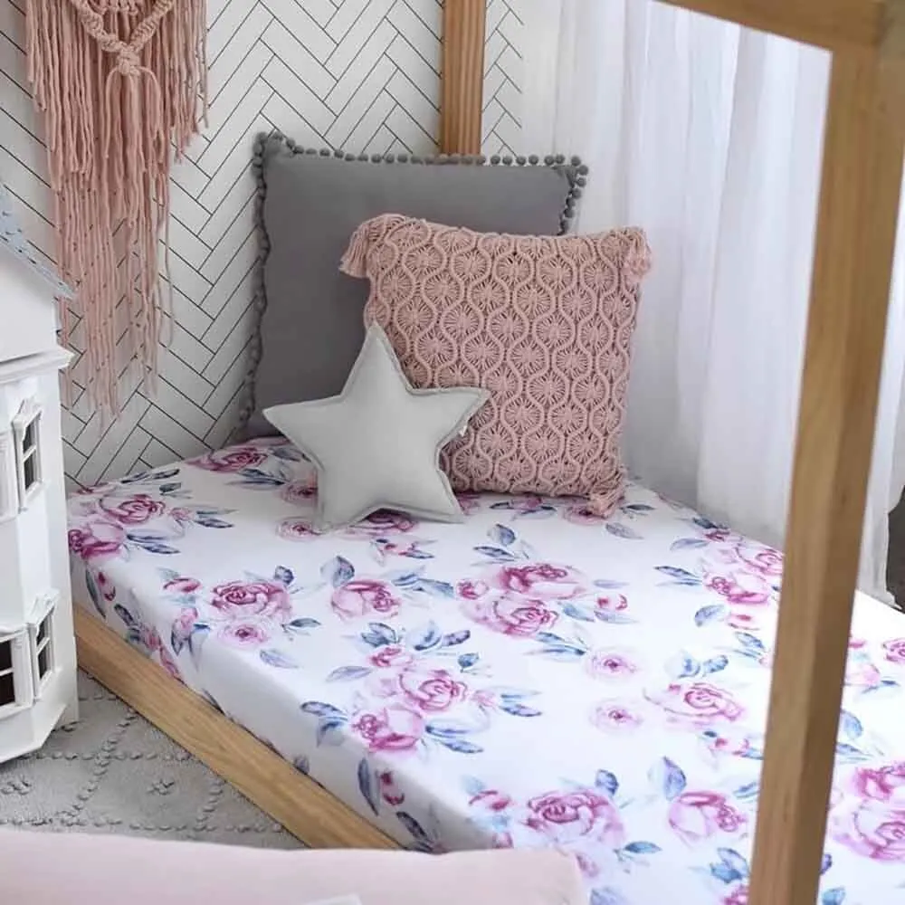 Lilac Skies Organic Fitted Cot Sheet