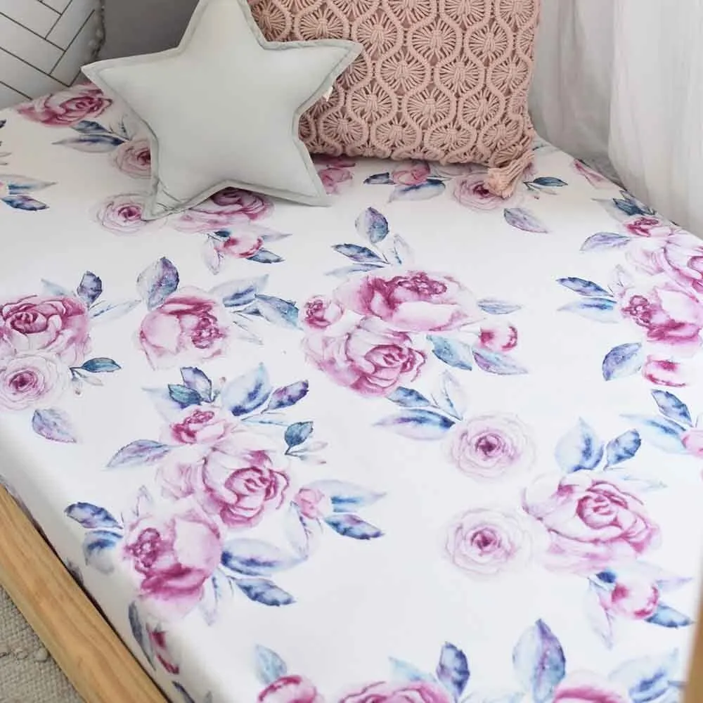 Lilac Skies Organic Fitted Cot Sheet