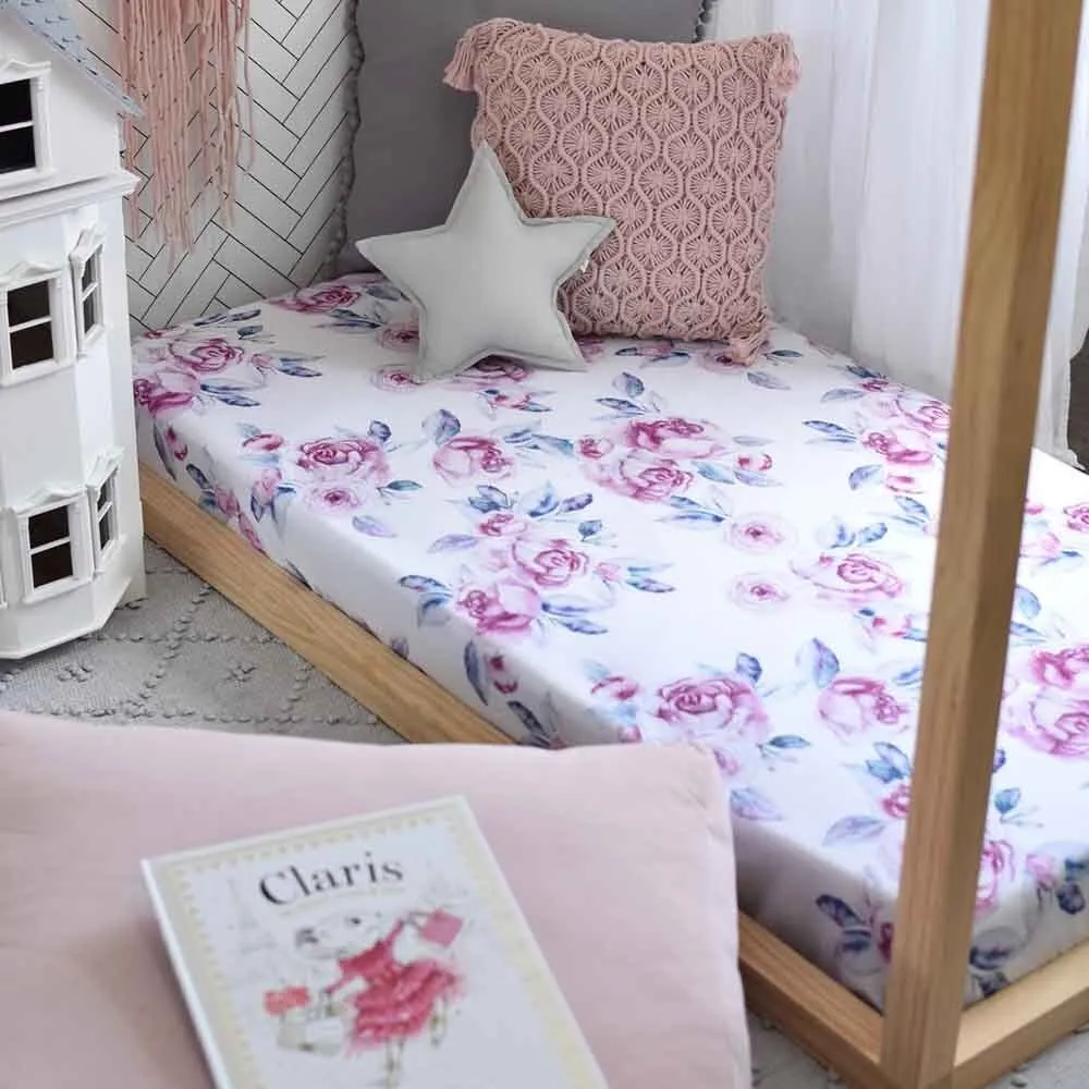 Lilac Skies Organic Fitted Cot Sheet