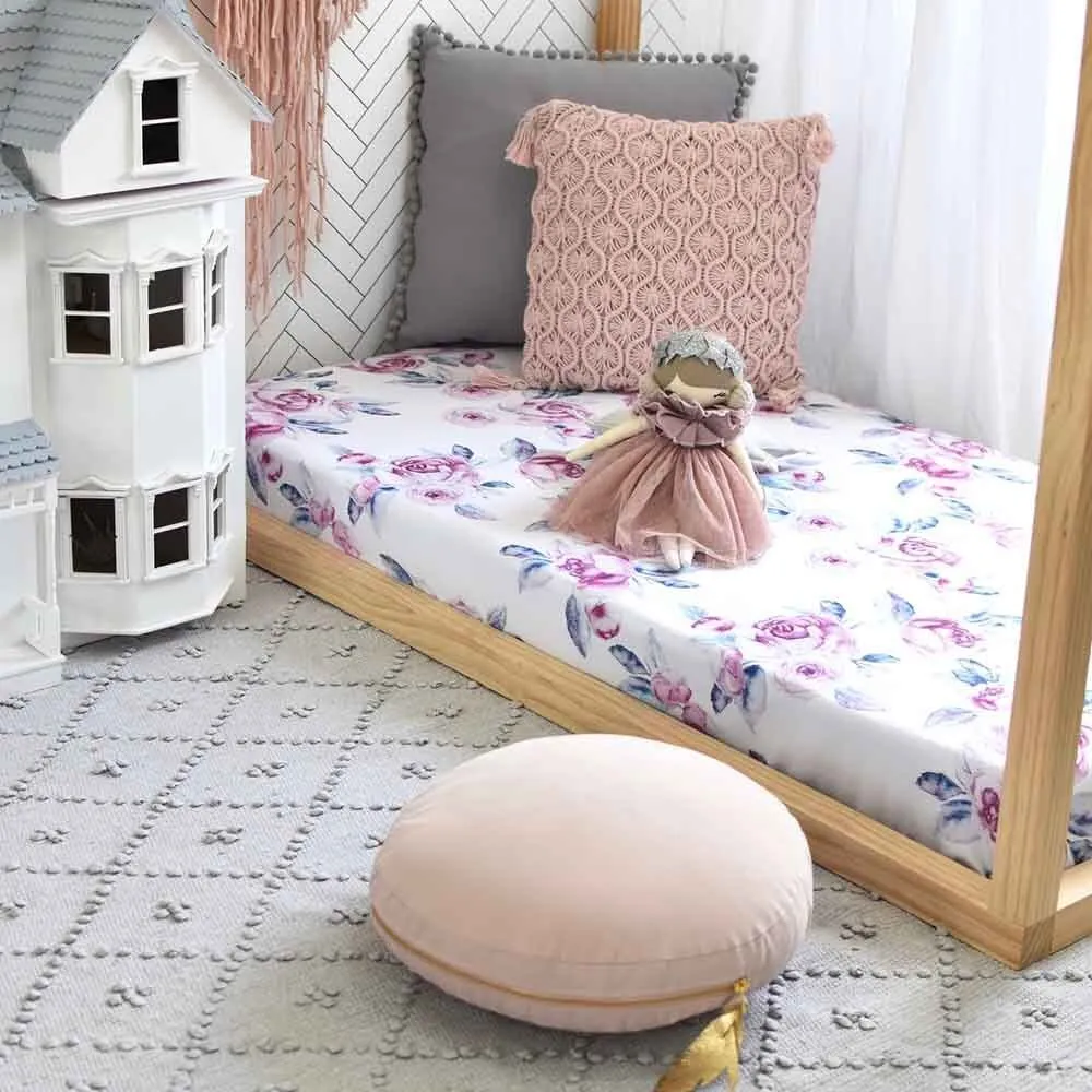 Lilac Skies Organic Fitted Cot Sheet