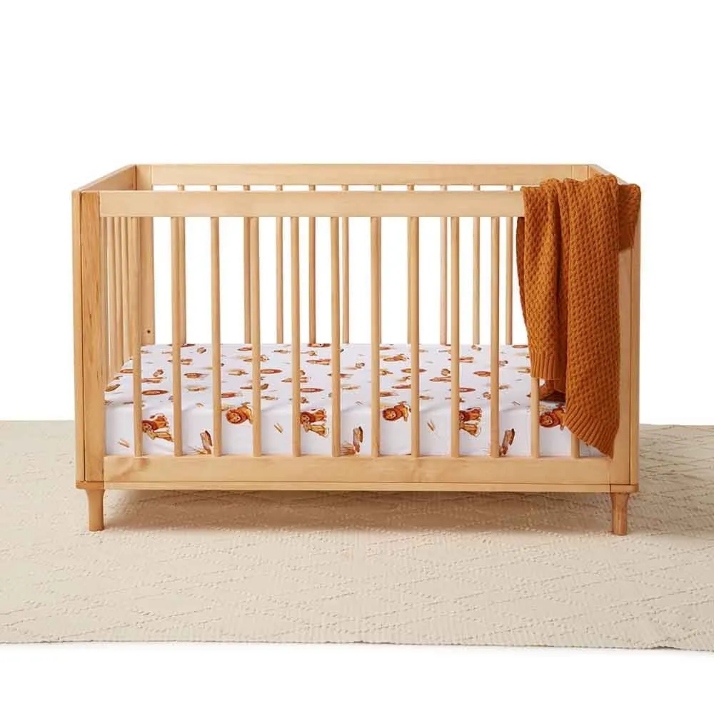 Lion Organic Fitted Cot Sheet