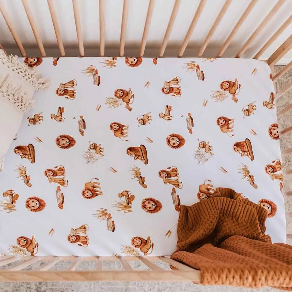 Lion Organic Fitted Cot Sheet