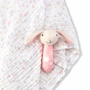 Little Linen TLLC Muslin Wrap & Crinkle Toy - Ballerina Bunny