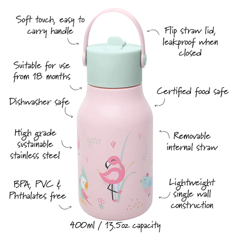Lund London Little Lund Water Bottle 400ml - Birds