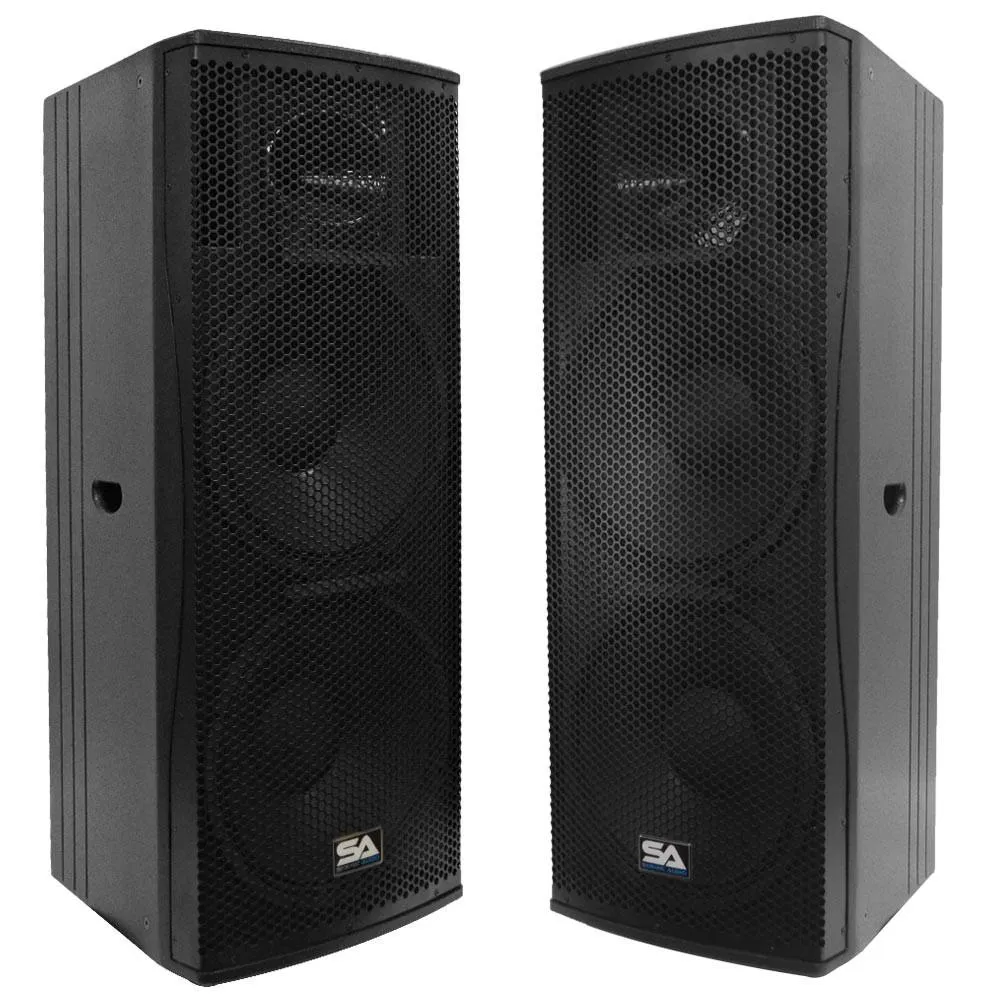 Magma-215 - Pair of  Premium Dual 15" Full Range / Bi-Amp 2-Way Loudspeaker Cabinets