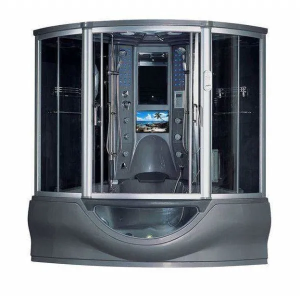 Maya Bath Superior Platinum Grey 2-Person Freestanding Steam Shower