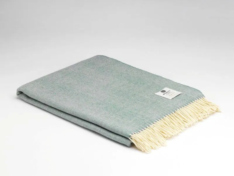 Merino Lambswool Throw - Topaz Herringbone - McNutt of Donegal