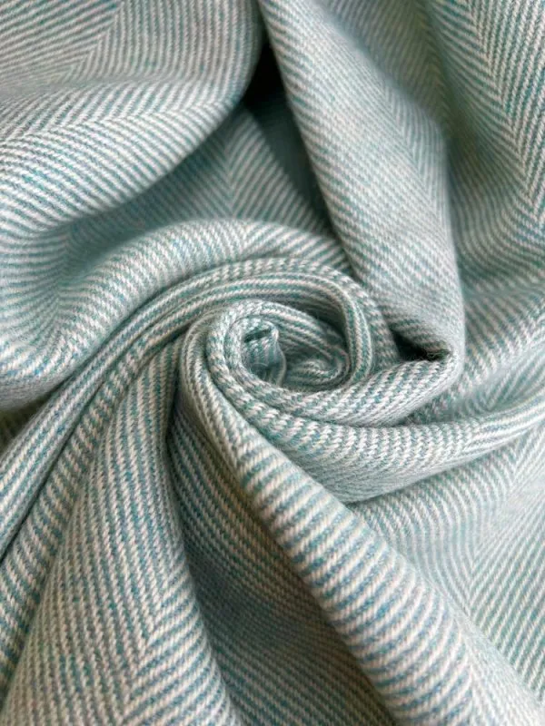 Merino Lambswool Throw - Topaz Herringbone - McNutt of Donegal