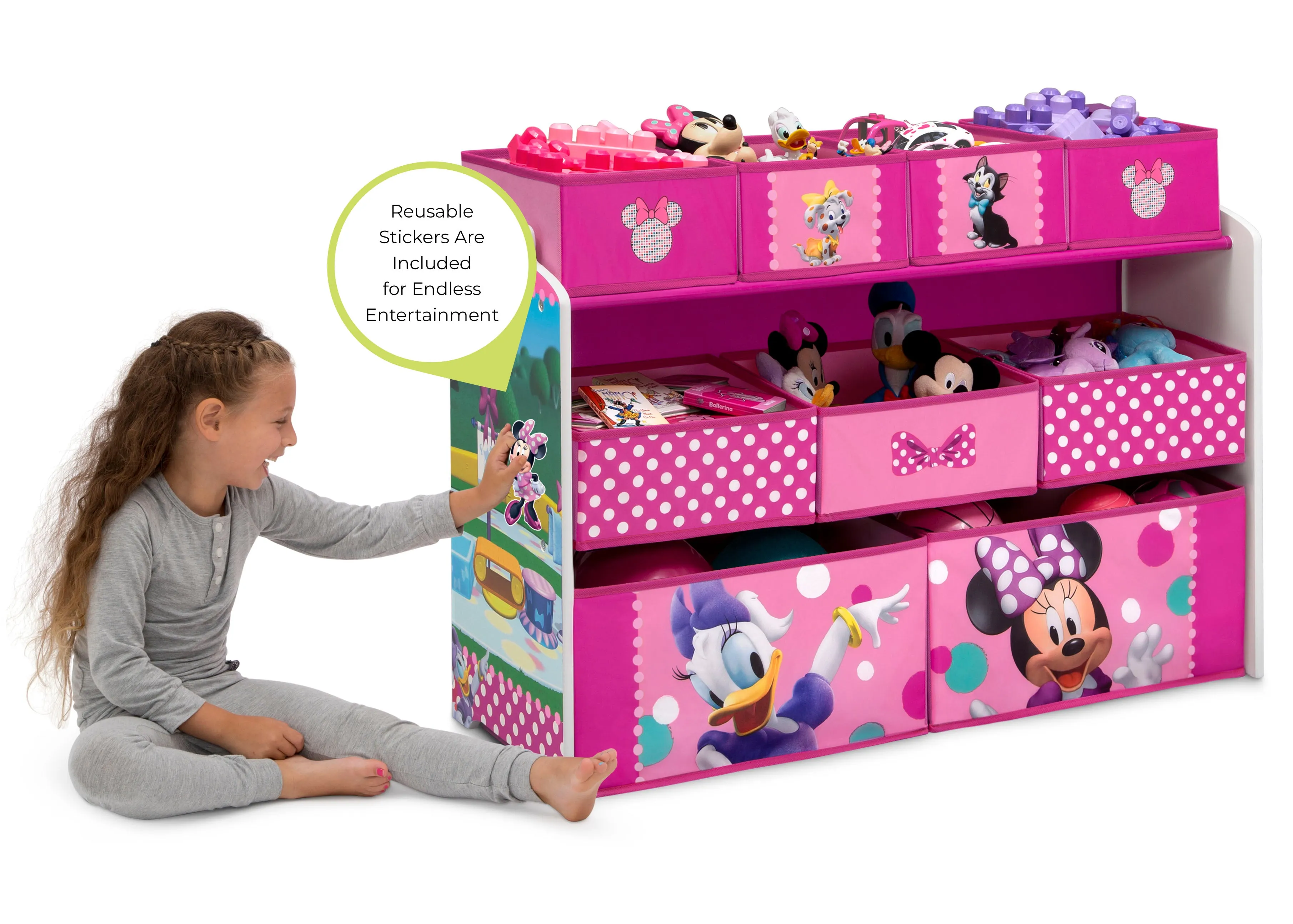 Minnie Mouse Deluxe 9 Bin Design and Store Toy Organizer