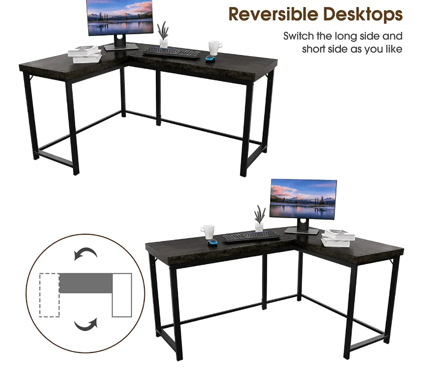 Modern Reversible L Shaped Computer Desk