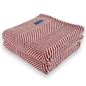 Monhegan Cotton Throw Without Fringe - Red Ochre