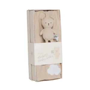 My First Blanket and Teddy Pacifier' Biscuit Coloured Gift Set