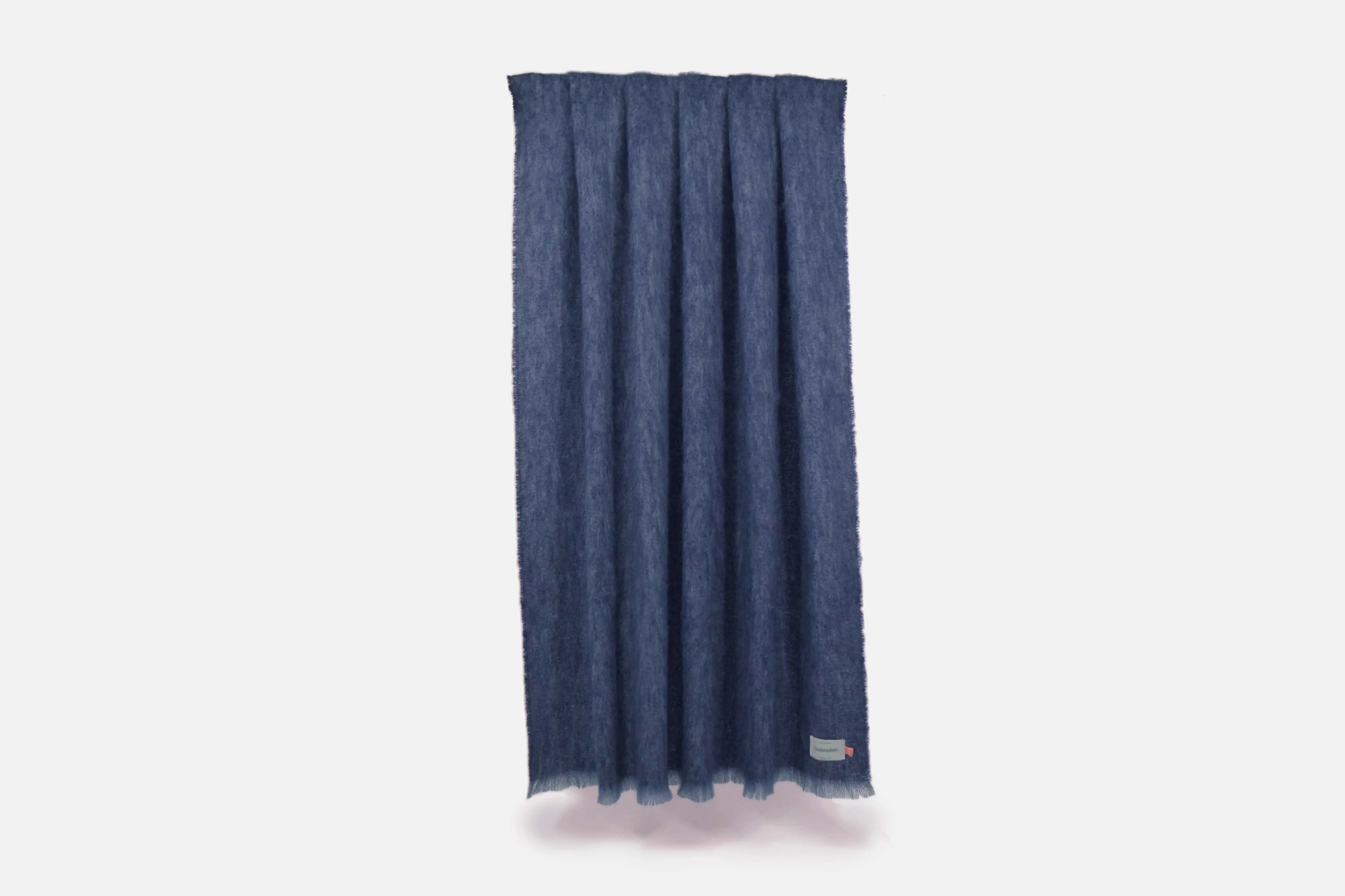 Navy Clash Mohair Throw Blanket