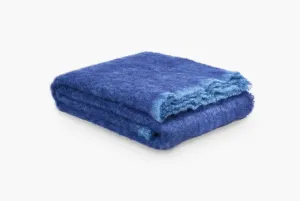 Navy Clash Mohair Throw Blanket
