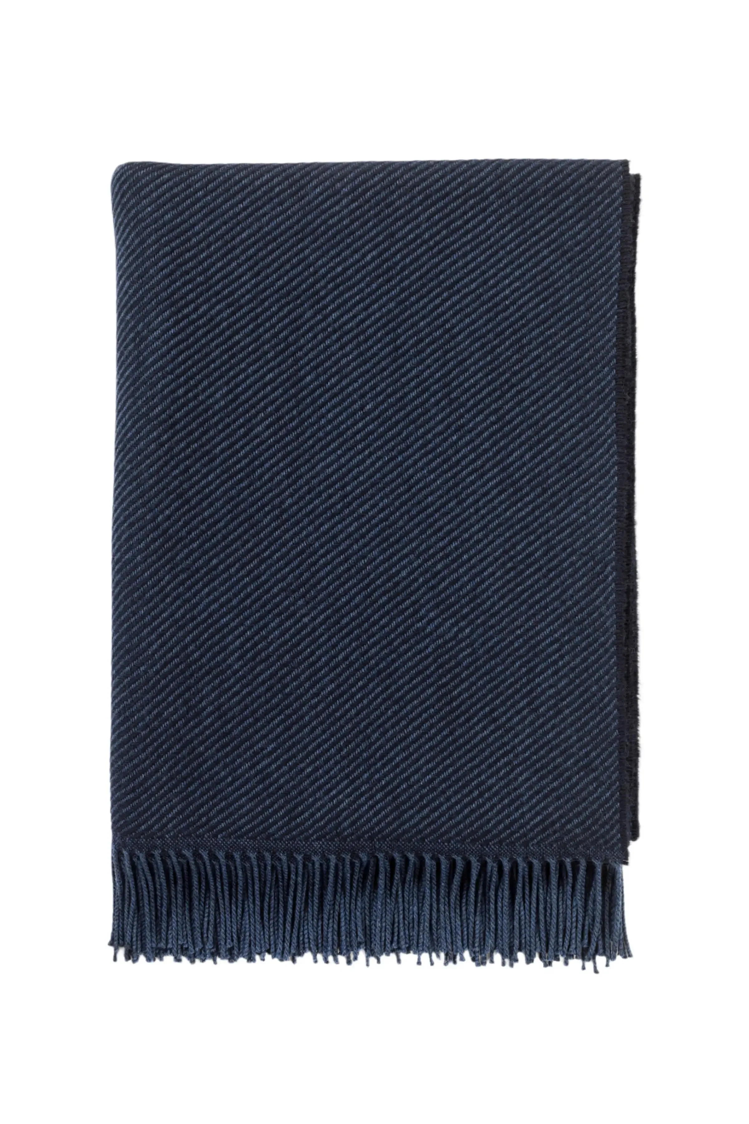 Navy Lofty Twill Merino Throw