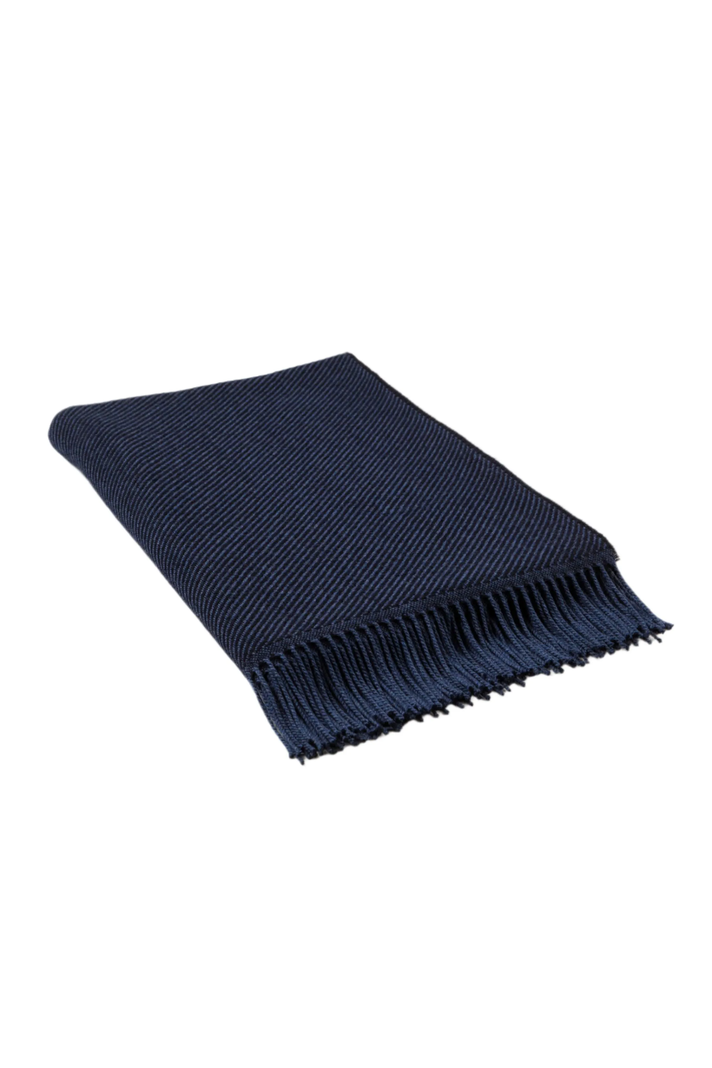 Navy Lofty Twill Merino Throw