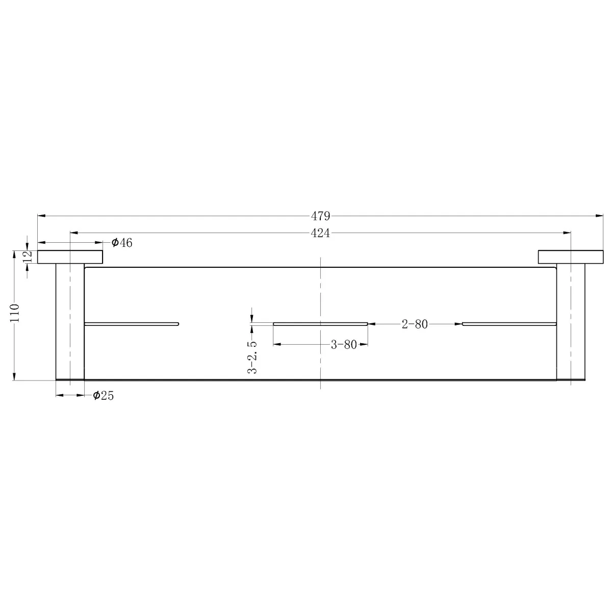 Nero Mecca Metal Shower Shelf Gun Metal