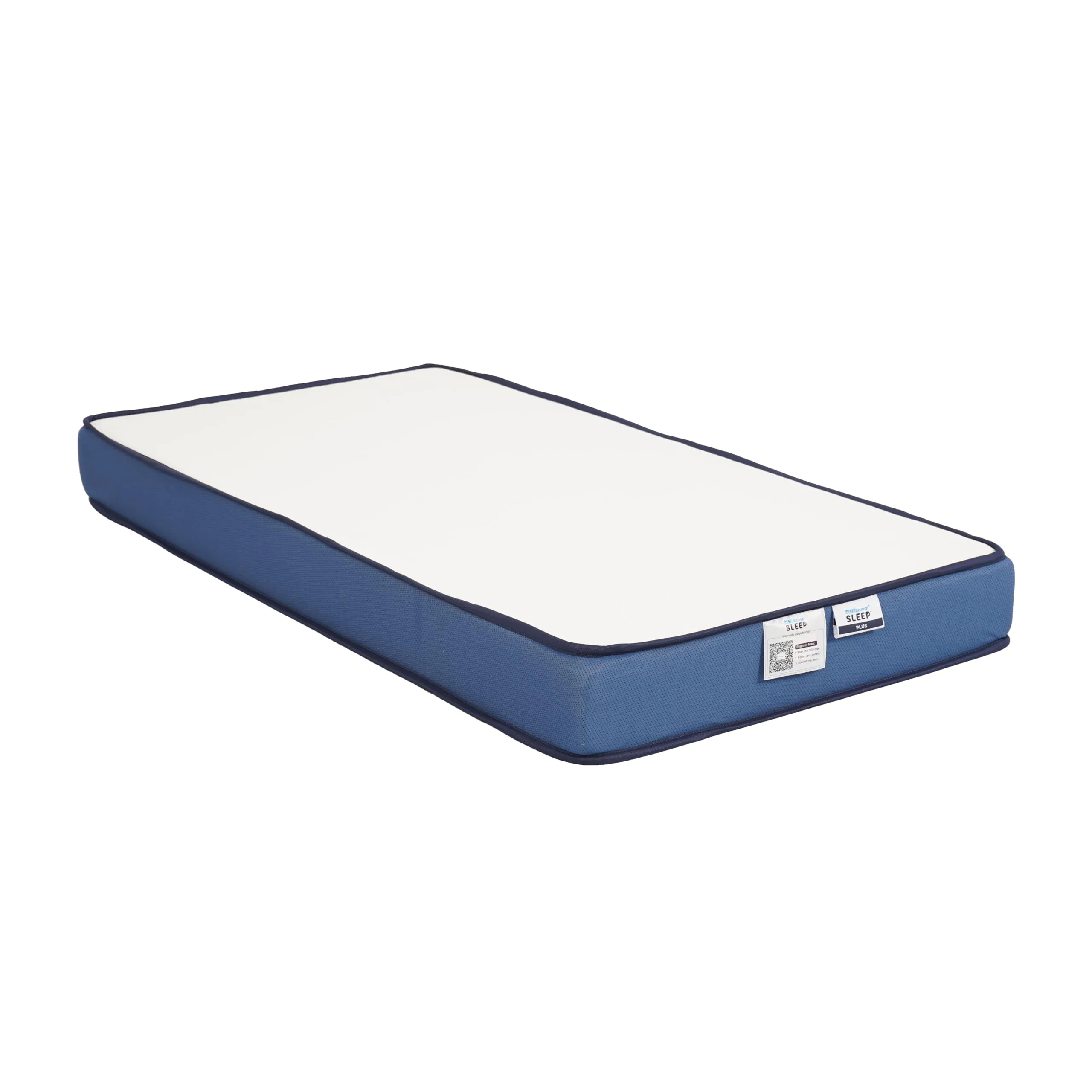 Nilkamal SLEEP Plus Memory Foam 6 Inch Orthopaedic Mattress, Ideal for Back and Neck Support, with Soft Cover, Single Size Premium Mattress (72x36x6, Blue & White)