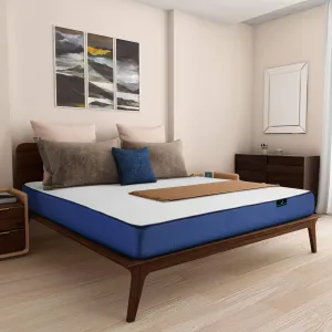 Nilkamal SLEEP Plus Memory Foam 6 Inch Orthopaedic Mattress, Ideal for Back and Neck Support, with Soft Cover, Single Size Premium Mattress (72x36x6, Blue & White)