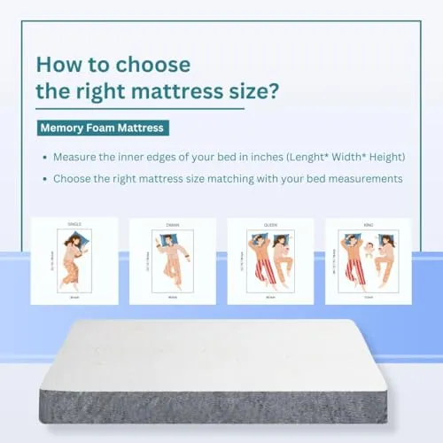 NITYAM Premium Memory Foam Mattress with Dual-Layer Comfort | Contouring & Reversible | 10-Year Warranty (75X70X8, King)