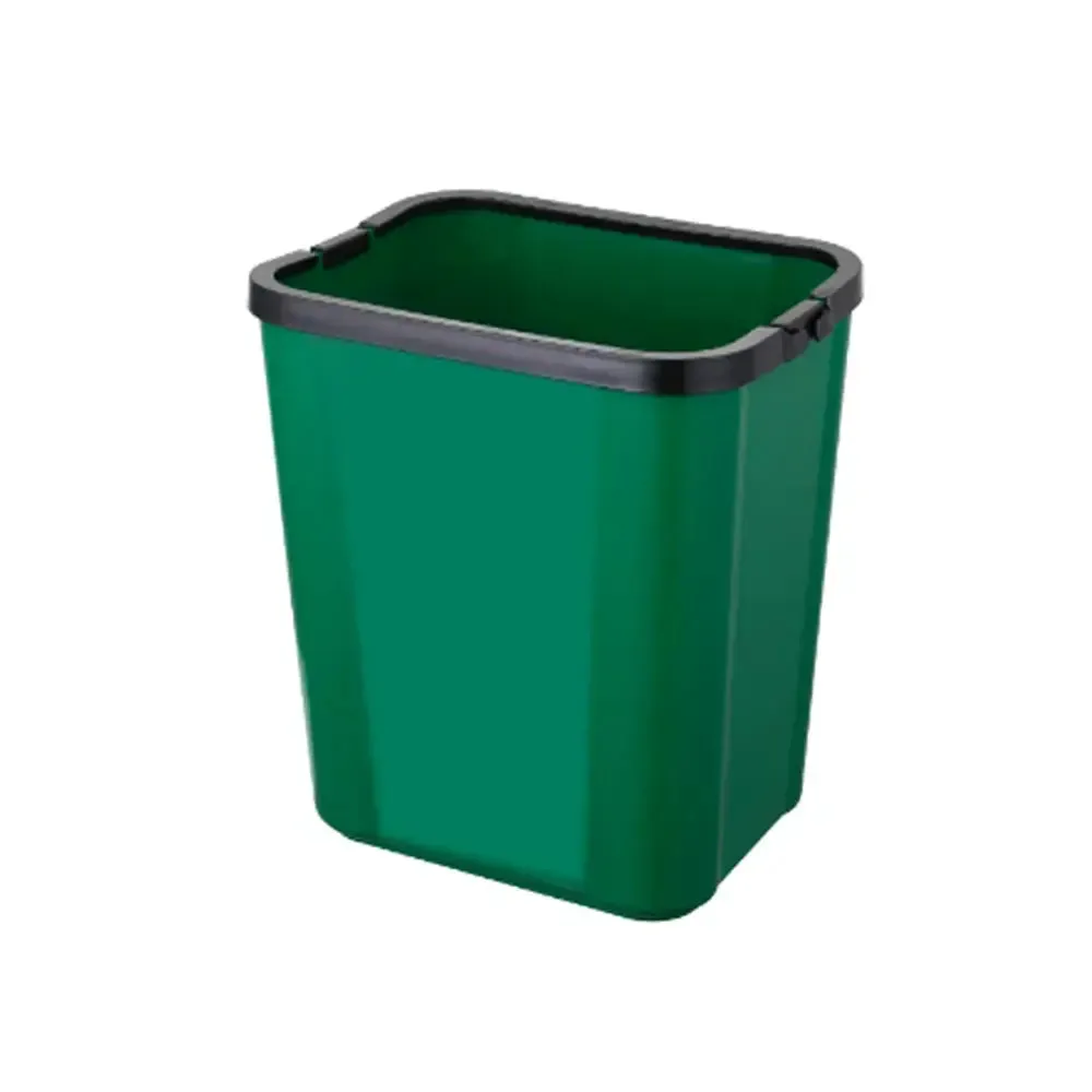 Non Lid Dustbin | Bag Holder | 15L | Green, Grey, | Trash Bin | Kitchen Bin
