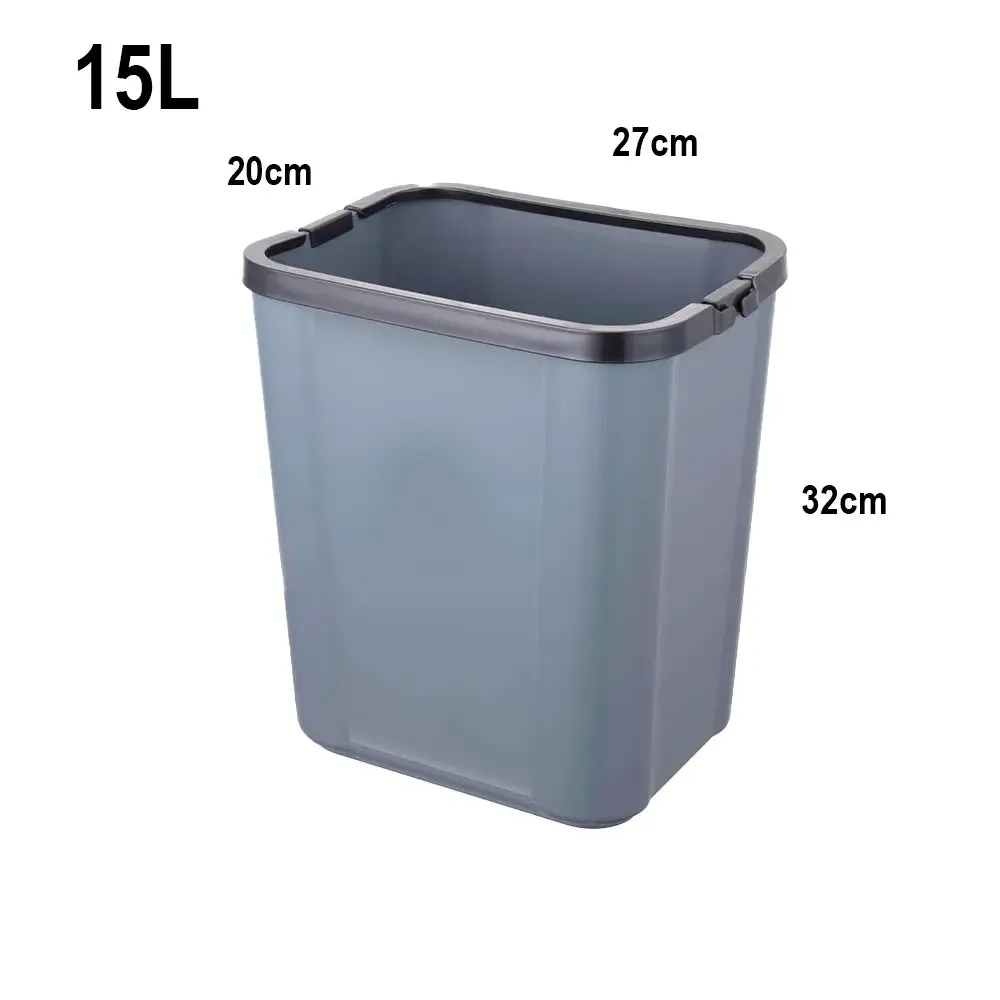 Non Lid Dustbin | Bag Holder | 15L | Green, Grey, | Trash Bin | Kitchen Bin