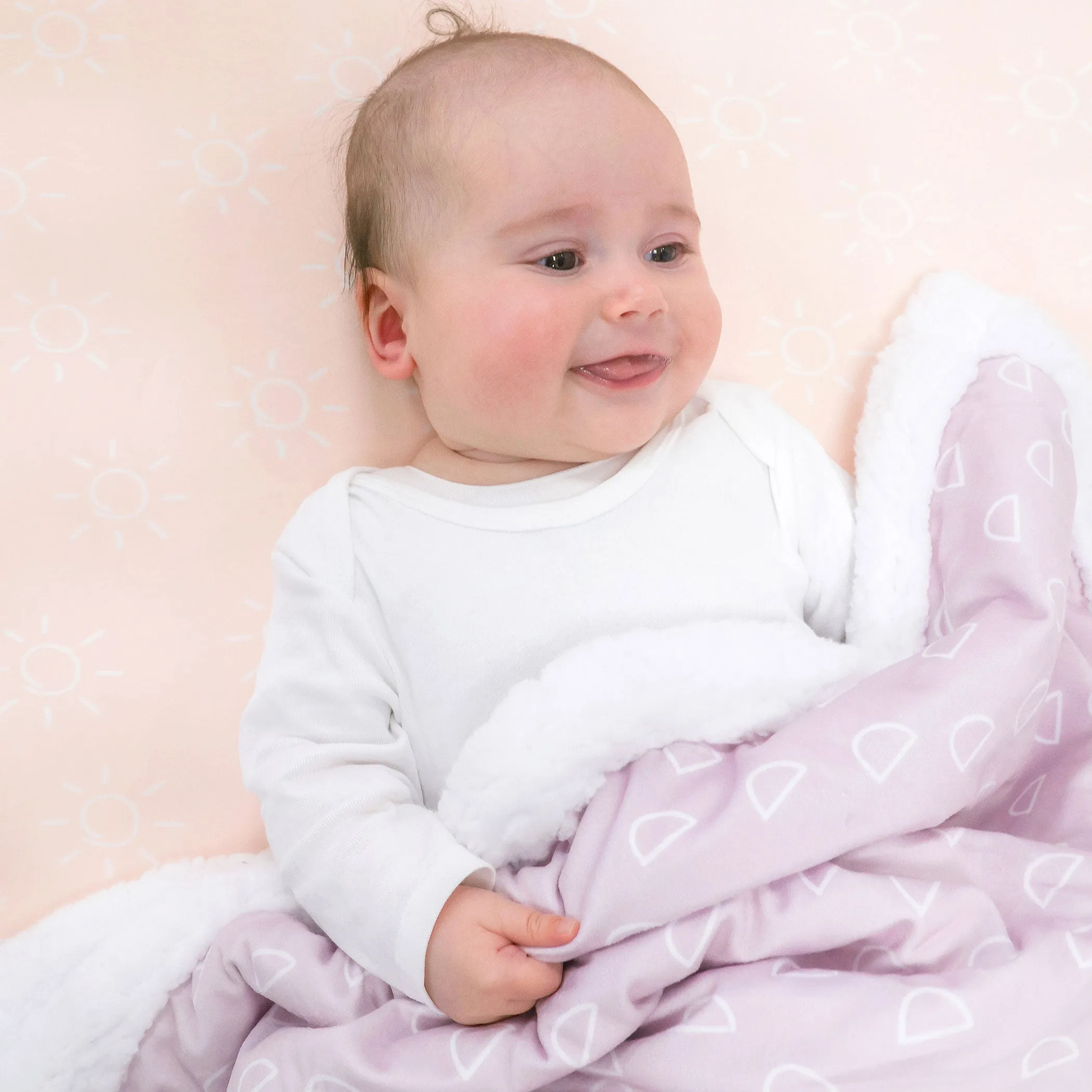 Nordic Velour Cuddle Blanket with Fleece Lining - Lilac