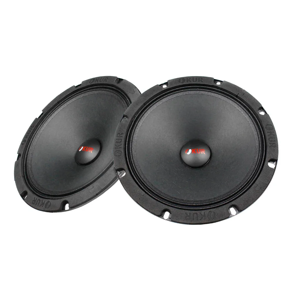 OKUR 8" Midrange Speaker Pair Pro Audio 4 Ohm 350 Watts Max Power Black OMR8PR