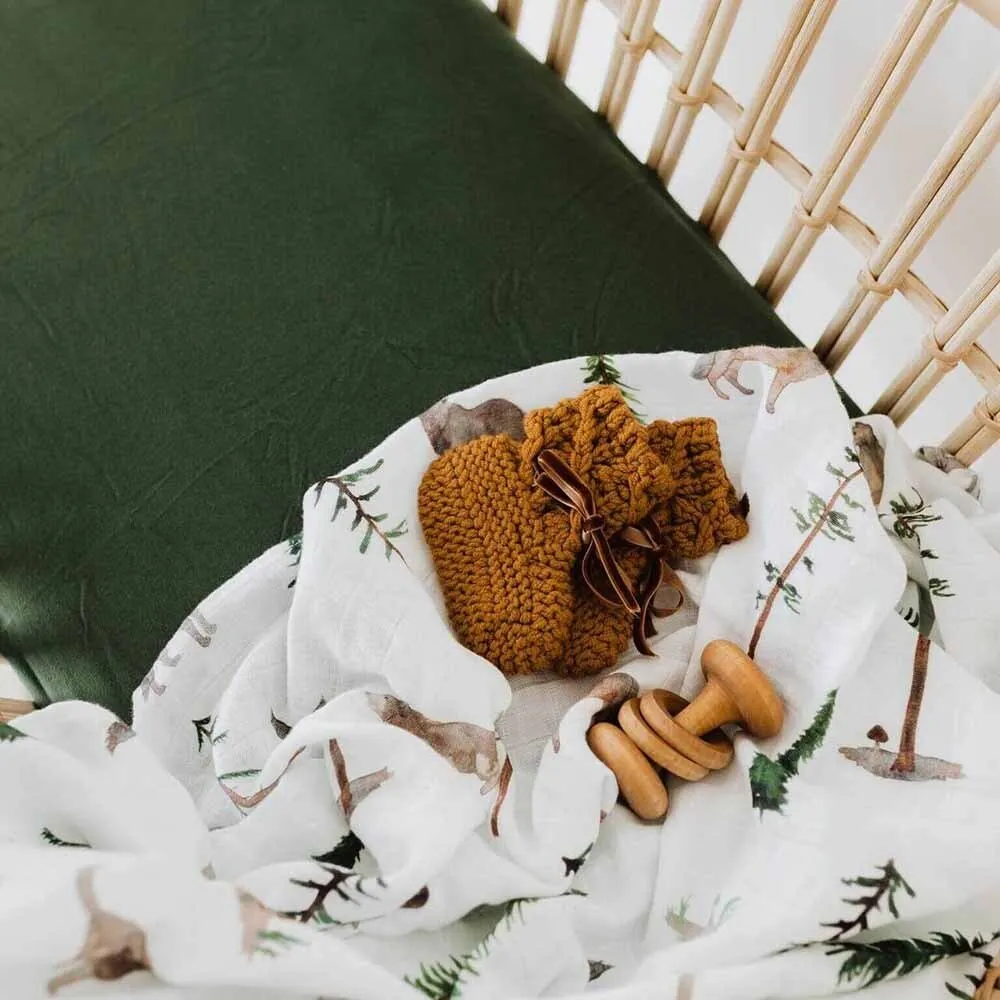 Olive Organic Bassinet Sheet / Change Pad Cover