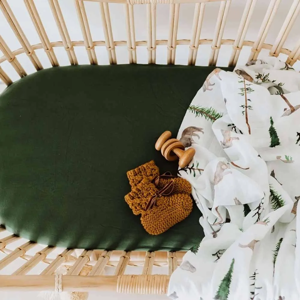Olive Organic Bassinet Sheet / Change Pad Cover