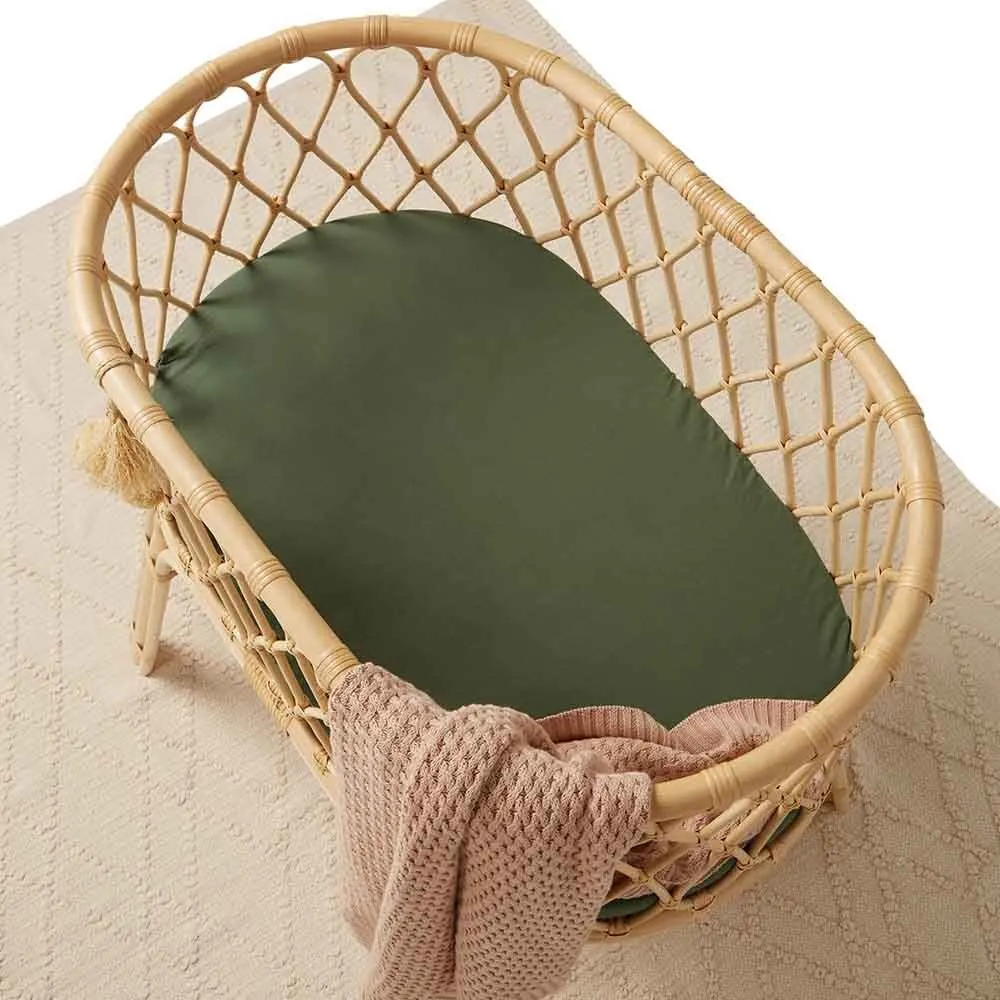 Olive Organic Bassinet Sheet / Change Pad Cover