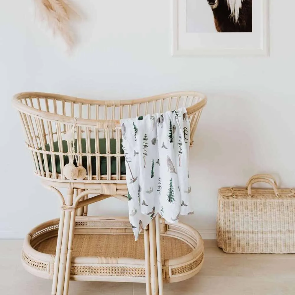Olive Organic Bassinet Sheet / Change Pad Cover