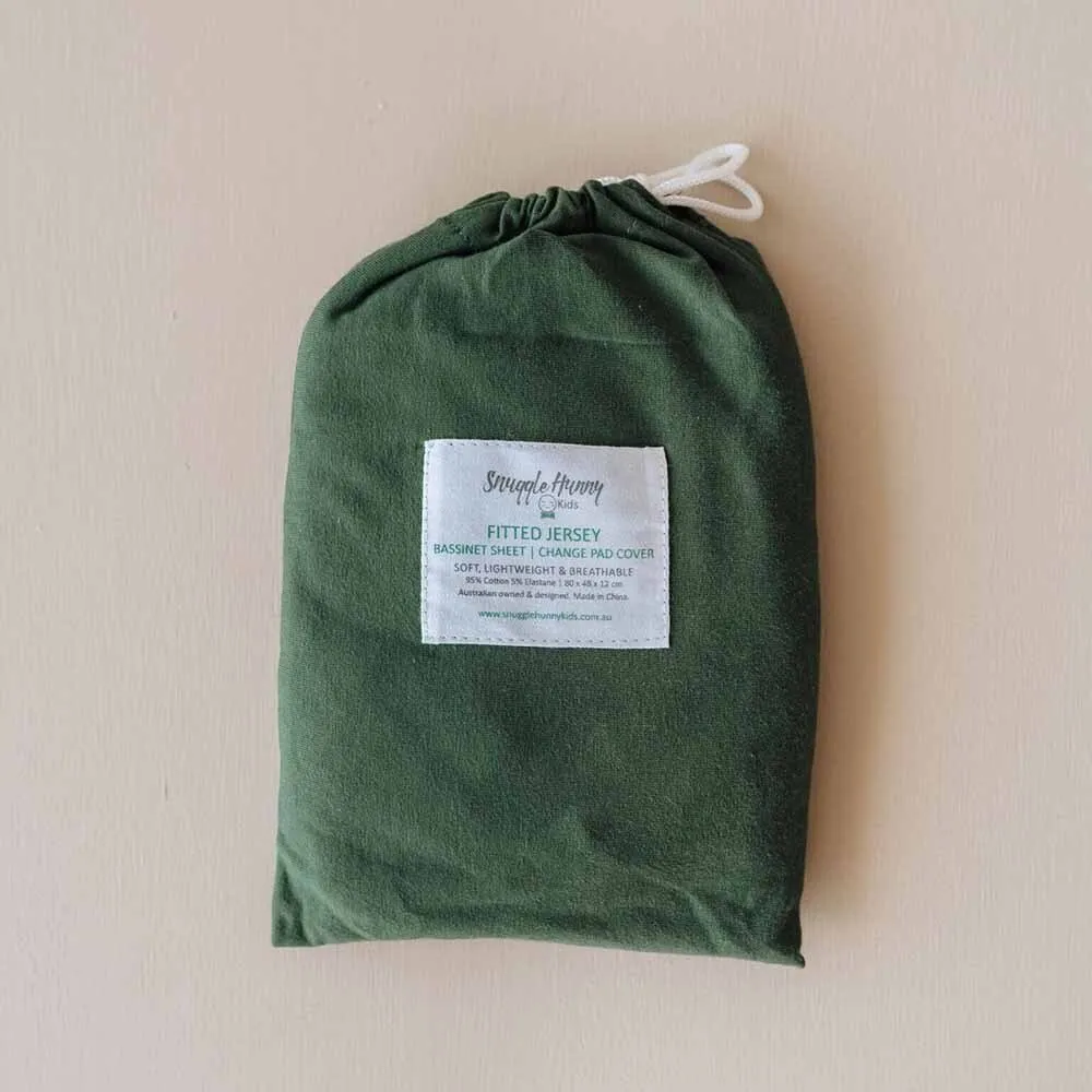 Olive Organic Bassinet Sheet / Change Pad Cover
