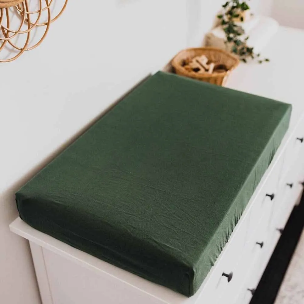 Olive Organic Bassinet Sheet / Change Pad Cover