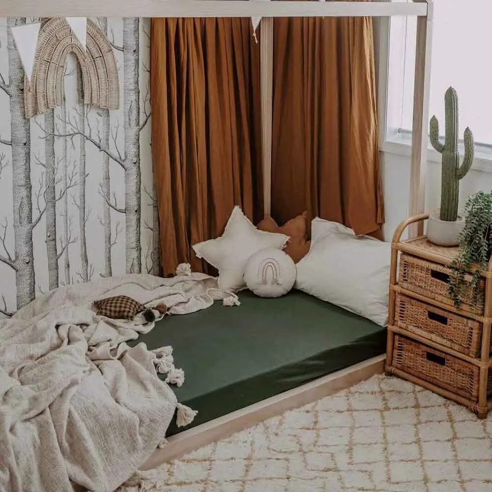 Olive Organic Fitted Cot Sheet