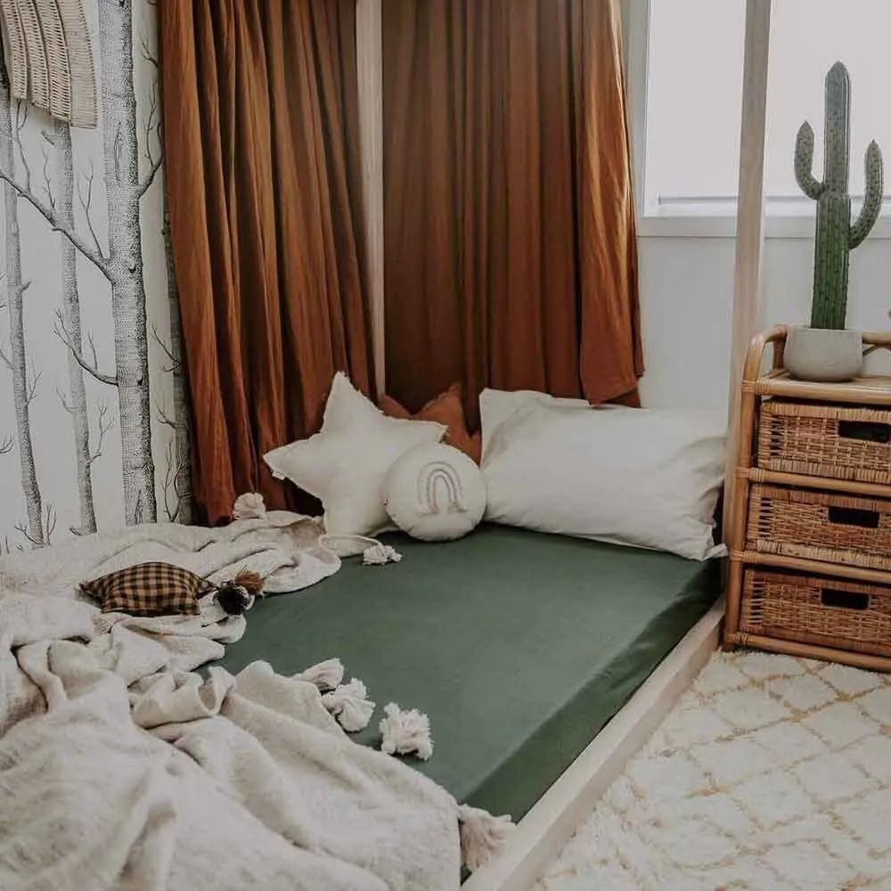 Olive Organic Fitted Cot Sheet