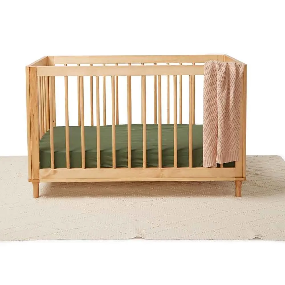 Olive Organic Fitted Cot Sheet