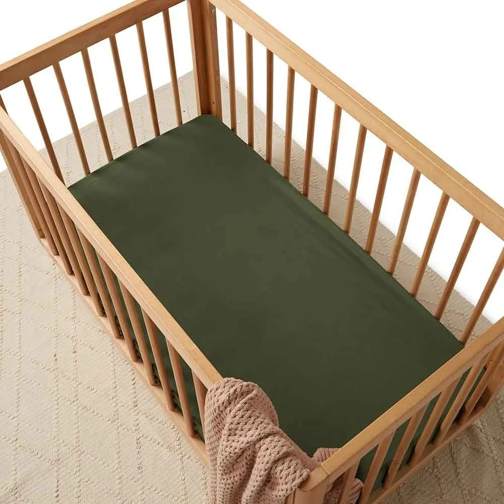 Olive Organic Fitted Cot Sheet