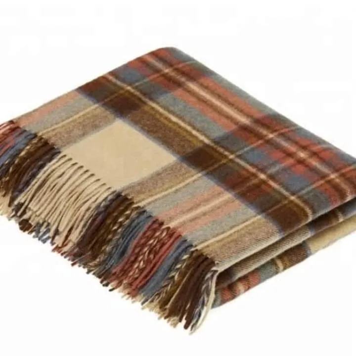 OMAJA HOME Luxury Kashmiri Marino Hoziery Pure Woolen Blanket Single Bed for Hotel/Guest House/Hospital Pack of 1 Multicolor#15